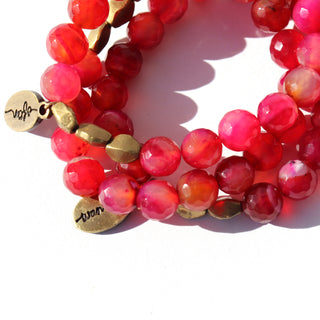 Pink Agate | Beaded Bracelet