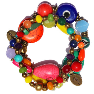 rainbow beaded bracelet with an assortment of beads. each bracelet different. each bracelet unique. 