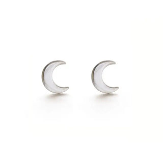Sterling Silver Crescent Moon | Stud Earrings