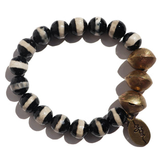 Striped Black Agate | Beaded Bracelet