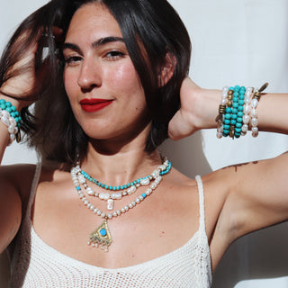 Turquoise Heart Line | Necklace