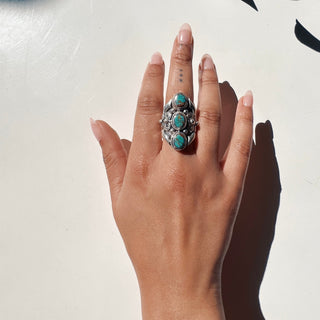 Turquoise | 3-Tier Tibetan Gemstone Ring