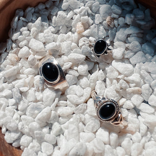 Black Onyx | Tibetan Gemstone Rings
