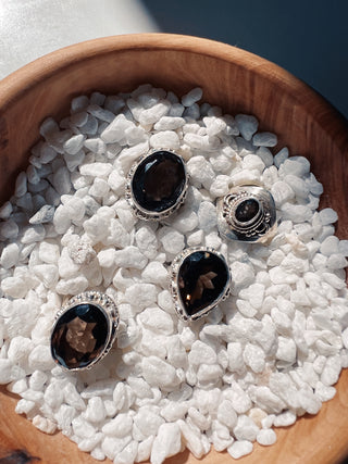 Smokey Quartz | Tibetan Gemstone Ring