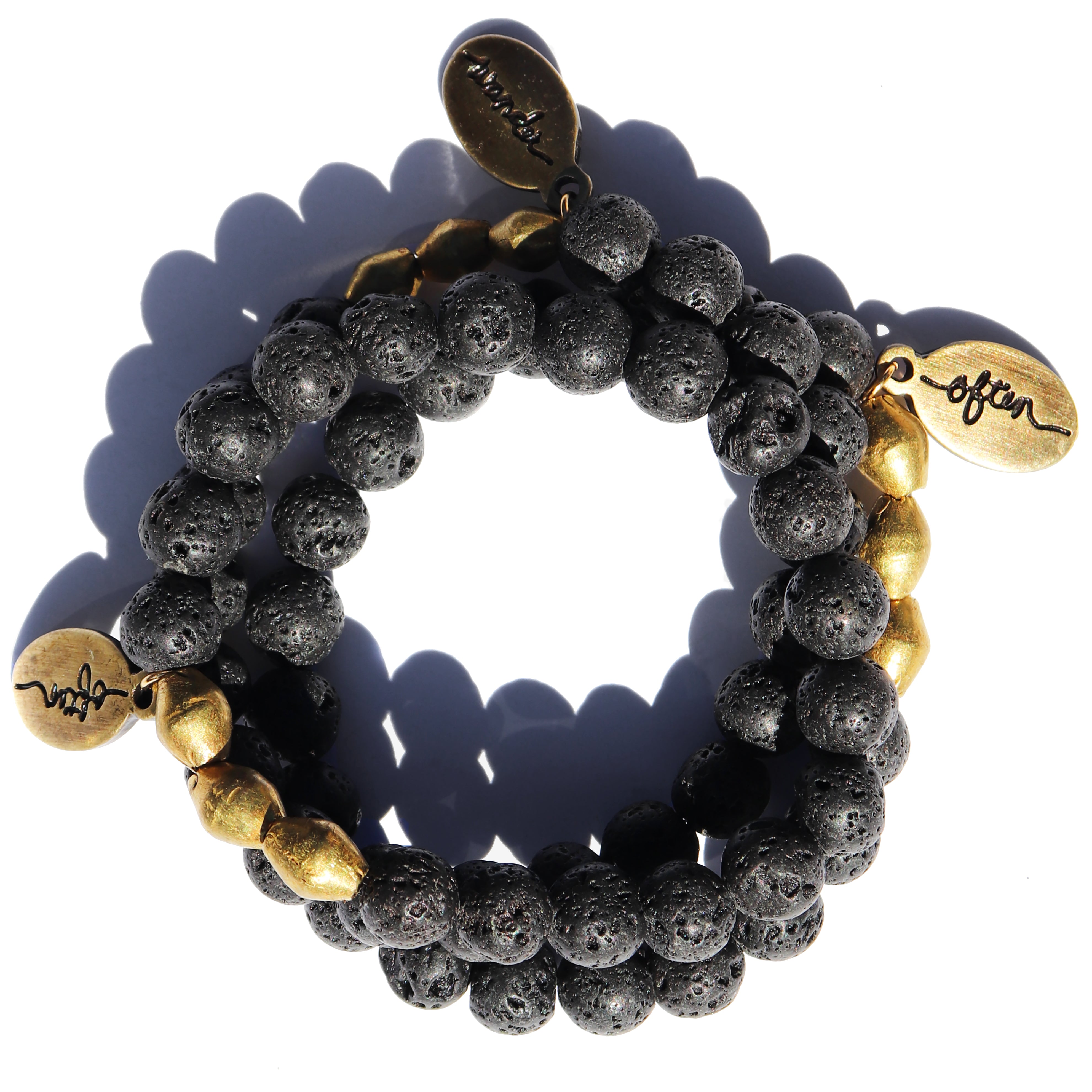 Natural Lava Stone Beads Stretchable Bracelet  Parthpooja
