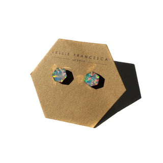 Opal Hexagon | Stud Earrings