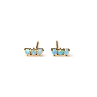 Sky Blue Opal Mini Triple Royal | Stud Earrings