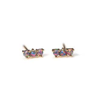 Lavender Opal Mini Triple Royal | Stud Earrings