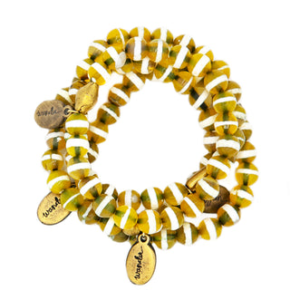 Striped Chartreuse Agate | Beaded Bracelet