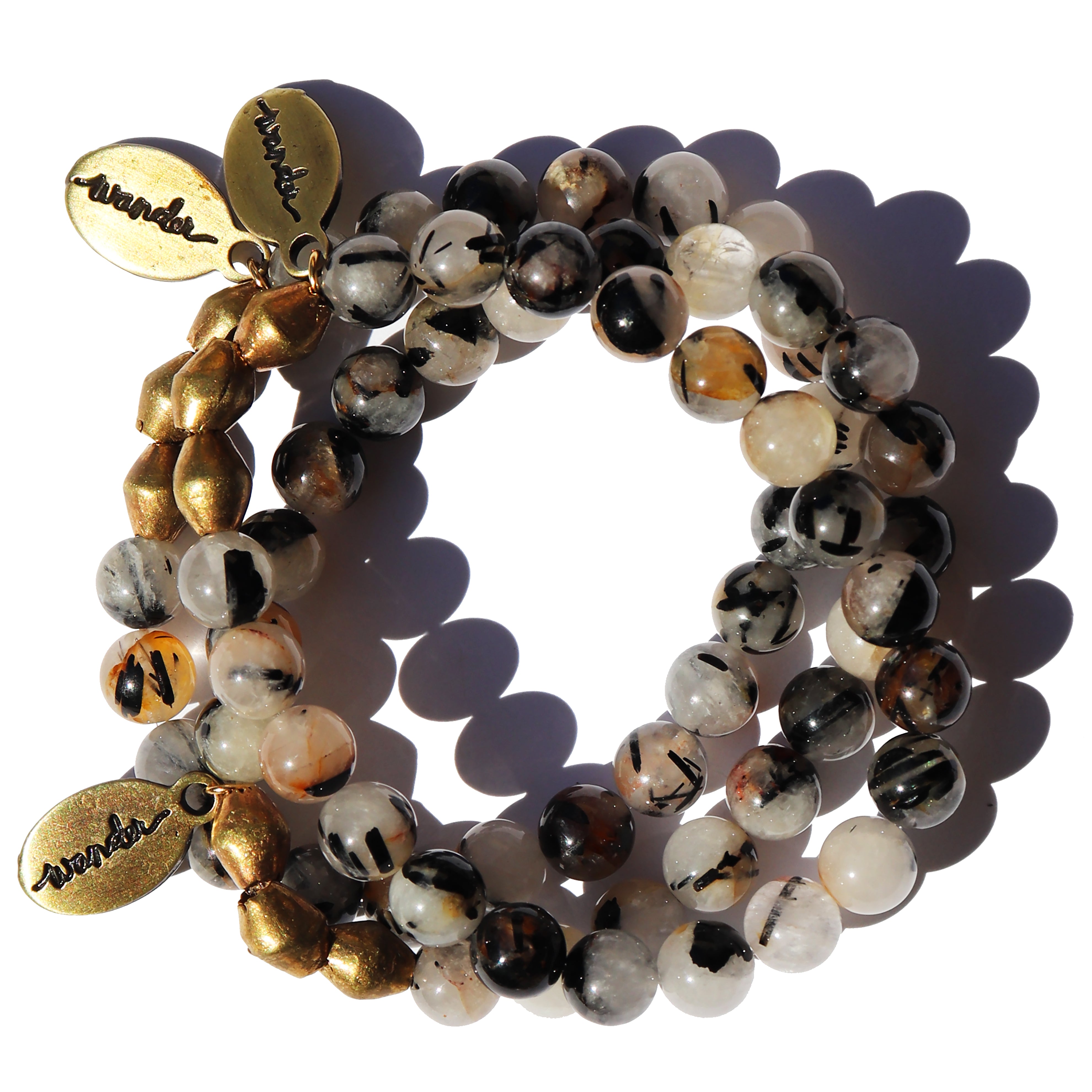 Black Tourmalinated Quartz Smooth Round Beads Bracelet Size 8mm 10mm 7 –  CRC Beads